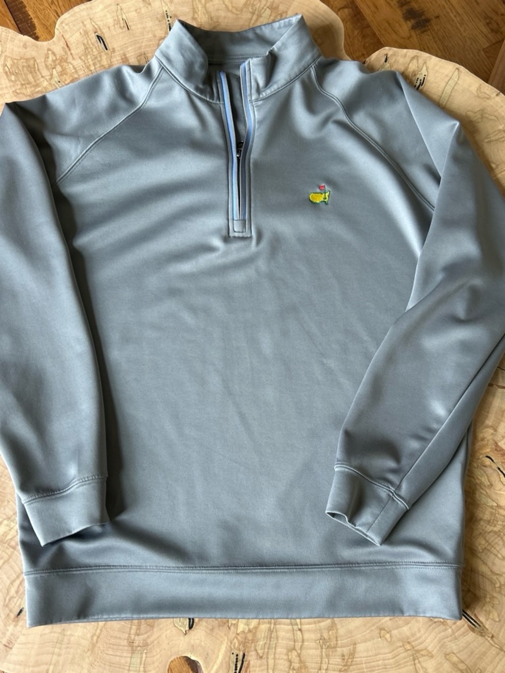 Masters Light Gray Quarter-Zip Pullover with Small Embroidered Logo